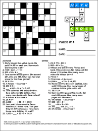 Our math worksheets are designed to help kids practice their math skills with questions that change each time you visit. Math Cross Puzzle Puzzle 14 Education World