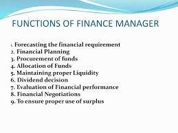 A finance manager distributes the financial resources of a company, is responsible for the budget planning, and supports the a degree and several years' experience in the financial field will be required to gain a finance manager role. Financial Management Powerpoint Slides