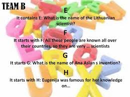 For example, cfile and cgdiobject. Team B A It Starts With A You Could Ask Eugenija Simkunaite For B It Contains B Marie Curie Won This Prize In 1911 C It Contains C What Did The Bulgarian