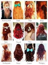 Hair Color Shades Of Natural Red Hair Color Chart