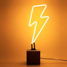 Lightning Bolt Neon Light Neon Lighting Neon Signs Yellow Aesthetic