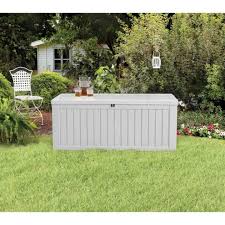 Sam S Club Rockwood 150 Gallon Outdoor Storage Deck Box White Outdoor Deck Storage Box Plastic Box Storage Patio Storage