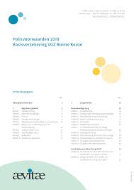 Polisvoorwaarden 2018 Basisverzekering VGZ Ruime Keuze