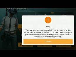 The Payment Has Been Canceled Error Pubg Mobile For Purchasing Uc Youtube