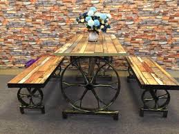 For example, if somebody appreciates wooden office chair with wheels that focuses on timeless lines, it's impossible to persuade them to go with something that's even more modern in nature. China Industrial Style Wheel Design Iron Dining Table Chair Set Cafe Table With Wooden Board China Dining Table Wooden Board Table