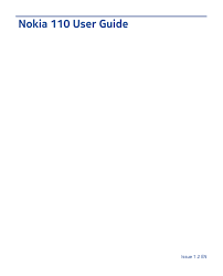 Your phone nokia 110 is network unlocked. Nokia 110 User Guide Manualzz