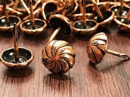 Qty 50 Orient Old Copper Lacquer Rolled Decorative Nails Steel Nails Upholstery Nails Handmade Shop