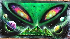 Aliens Planet Spray Paint Art Tutorial Spray Paint Artwork Planet Painting Art Painting
