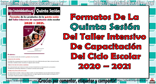 Jul 28, 2020 · productos del taller intensivo de capacitación 2020. Formatos De Los Productos De La Quinta Sesion Del Taller Intensivo De Capacitacion Del Ciclo Escolar 2020 2021 Material Educativo