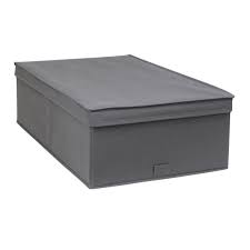 Boite De Rangement Intisse Spaceo Moon 1 Gris H 17 5 X L 34 5 X P 58 5 Cm Boite De Rangement Rangement Sous Vide Rangement