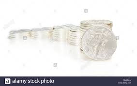 Columns Made Of Silver Coins As Growing Chart Pattern With