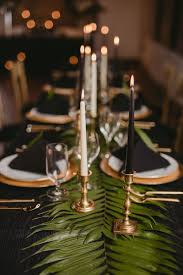 Black And White Candlesticks Modern Tropical Wedding Vibes To Make You Swoon Tropical Wedding White Candles Wedding Tropical Wedding Reception
