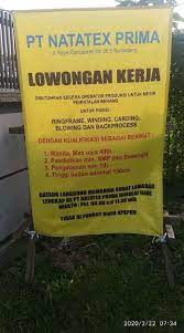 Info gaji karyawan pt indowire prima industrindo di situs jobplanet terbaru tahun 2017 yang bersumber dari karyawan/mantan karyawannya. Lowongan Kerja Pt Natatex Prima 2020 Jl Rancaekek 2021