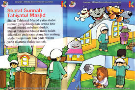 Download gambar kartun viral dan lucu Sholat Berjamaah Di Masjid Kartun