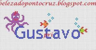 As letras em ponto cruz é uma técnica de bordado muito utilizada para fazer brasões em peças como toalhas, lençóis, panos de boca, toalhinhas para bebê, panos de prato, toalhas de banho, toalhas para lavabo, quadros decorativos e outros adornos para sua casa. Resultado De Imagem Para Nome Gustavo Em Ponto Cruz Ponto Cruz Nomes Em Ponto Cruz Croche Para Crianca