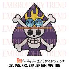 Spade Pirates Jolly Roger Logo Embroidery – Anime One Piece Machine  Embroidery Design