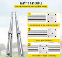 Linear Bearing Speed Rail Linear Rail, 2PCS SBR16-800mm, Linear Slide Guide  2 PCS Rail, 4 PCS SBR16UU Bearing Block For Automated Machines And ...