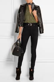 Saint Laurent Nap Army Green Shirt Outfit Green Shirt Outfits Denim Shirt