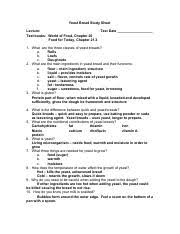 Yeast Bread Study Sheet Key Pdf Yeast Bread Study Sheet Lecture Test Date Text Books World Of Food Chapter 25 Food For Today Chapter 21 3 1 What Are Course Hero