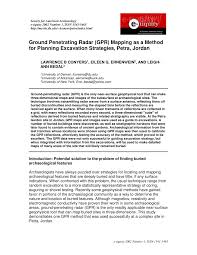 Pdf Ground Penetrating Radar Gpr Mapping As A Method For Planning Excavation Strategies Petra Jordan