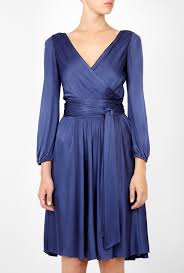 Halston Heritage Marine Blue Slinky Jersey Wrap Dress Jersey Wrap Dress Cocktail Dress Sale Dresses