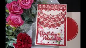 Lacey Nested Circles Red Card Matching Envelope Youtube Card Box Card Making Birthday Wishes