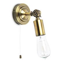 Antique Brassed Effect Pull Cord Wall Light 14 99 Wall Light Fittings Wall Lights Wall Lights Antique Brass