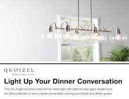 Quoizel Soho Brushed Nickel Transitional Kitchen Island Light Lowes Com Kitchen Island Lighting Transitional Kitchen Island Lighting Quoizel