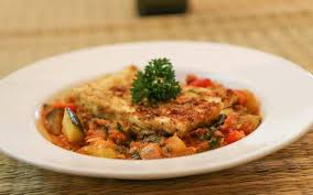 Ratatouille With Grilled Cottage Cheese Steak Recipe Cottage Cheese Recipes Vegetarian Main Course