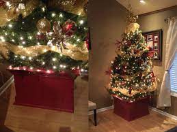 Christmas Tree Planter Box Made With Scrap Wood An Alternative From The Traditional Tree Stand Christmas Tree Tree Planters Tree Stand