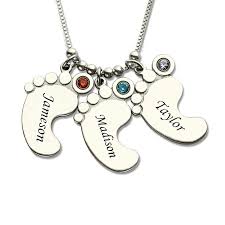 Ailin Moms Jewelry Silver Baby Feet Charm Necklace With Birthstone Kids Name Necklace Celebrate Moms Children Name Jewelry Charms Crown Necklace Whistlecharm Necklaces For Girls Aliexpress