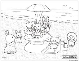 The best free, printable coloring pages for girls! Calico Critters In The Beach For Vacation Coloring Pages Printable