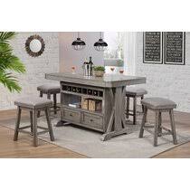 This kitchen island features an aesthetic modern look and can be fit into the kitchen, dining room, and hallway. Grey Seating Kitchen Islands Carts You Ll Love In 2021 Wayfair