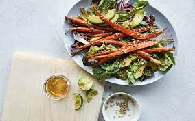 this colorful warm cool salad is from chrissy teigen s new cookbook the followup to her first blockbuster b roasted carrots avacado recipes roasted carrotts
