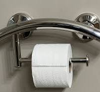 Grabcessories™ NEW 3-in-1 Arched Grab Bar/Towel Bar/Toilet Paper Holder  with EZ Clean Rubber Nubby Grips