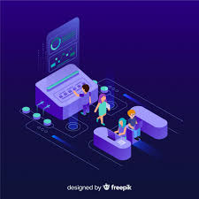 Isometric Infographic With Charts And People Vector Free