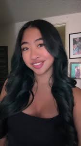 Audrey Black Blue Hair