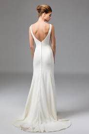 I Love The Buttons Going Down The Train And The Way It Frames The Model S Back Is Elegant But Not Tr Wedding Dresses Satin Modern Wedding Dress Watters Bridal