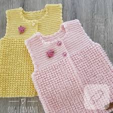 Bebek Yelek Modelleri 2018 Desenleri Neler Gorelim Penye Ipten Genis Orgu Bebek Yelekleri Ponponlu Ajurlu Haroso Or Baby Knitting Patterns Bebek Yelek Orgu