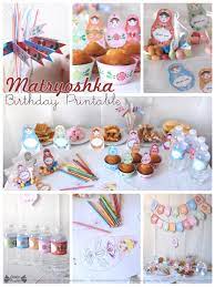 Each person was offered a small glass of iced russian vodka. Matryoshka Birthday Party Kit High Quality Printables