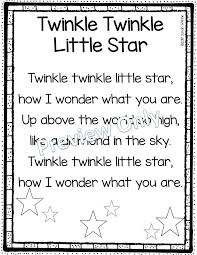 Printable Poem For Kids Nursery Rhyme Twinkle Twinkle Little Star Songs For Kids Use In Poetry Kids Nursery Rhymes Rhymes For Kids Nursery Rhymes Poems