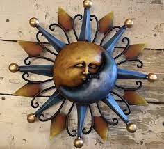 Wall Sun And Moon Eclipse Garden Sun And Moon Decorative Sun And Moon Kissing Sun And Moon By Mexdecor Moon Decor Sun And Moon Decor Sun Art