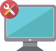 Monitor or computer repair service sign. Computer Service Repairing And Maintenance Clipart Image