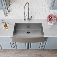 Easiest farm house sink to maintain tight radius r10 curved corners with. Kraus Standart Pro Stainless Steel 33 In 1 Bowl Farmhouse Kitchen Sink Overstock 4282008