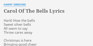 Hark Of The Bells Carol Of The Bells Lyrics By Harry Simeone Hark How The Bells