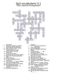 Unidad 4 leccion 1 answer key : Spanish Avancemos 2 Vocab 3 1 Crossword Vocab Spanish Vocabulary