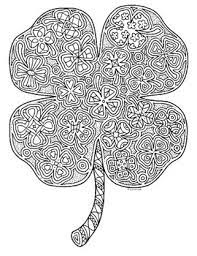 St Patrick S Day Four Leaf Clover Shamrock Zentangle Coloring Page 2