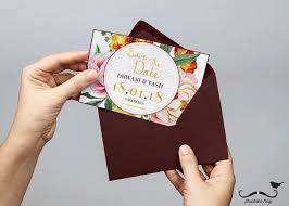 40 Best Save The Date Invites For Your Indian Wedding Unique Simple Florals More The Urban Guide Printable Wedding Invitations Vintage Wedding Card Design Modern Wedding Invitations