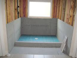 Cement Board And Shower Pan Master Bathroom Renovation Shower Pan Bathroom Design