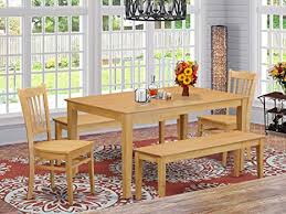 Get the best deal for oak dining room chairs from the largest online selection at ebay.com. Amazon Com East West Furniture Modern Dining Table Set 5 Piece Wooden Dining Chairs Seat Oak Finish Dining Room Table And Kitchen Bench Furniture Decor
